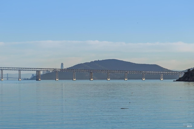 view of water feature with a mountain view