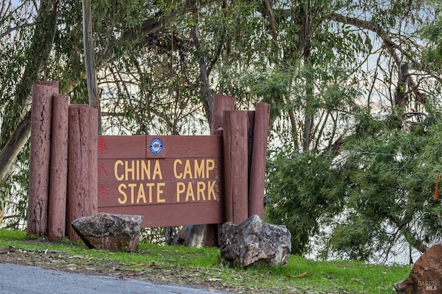 view of community sign