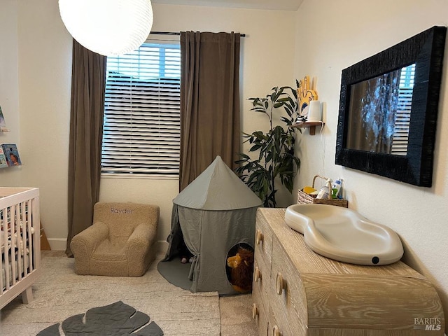 view of carpeted bedroom