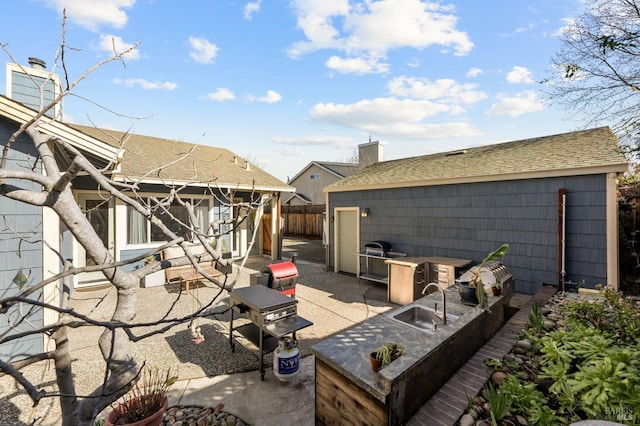 view of patio with a fenced backyard