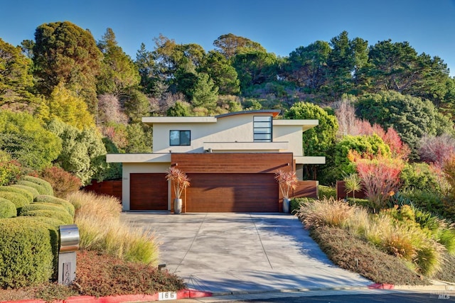 contemporary house with a garage