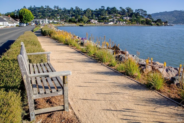 property view of water featuring a mountain view