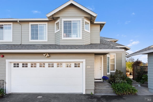 view of front facade featuring a garage