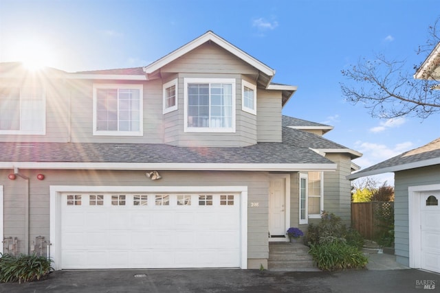 view of front facade featuring a garage