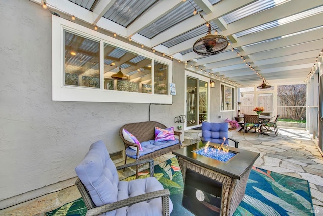 view of patio / terrace featuring an outdoor living space