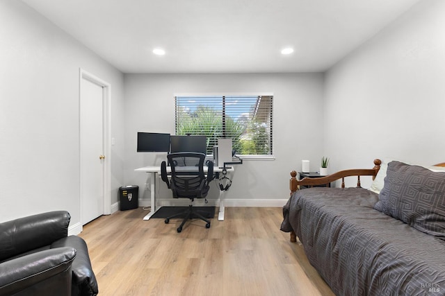 bedroom featuring light hardwood / wood-style flooring