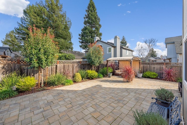 view of patio with a fenced backyard