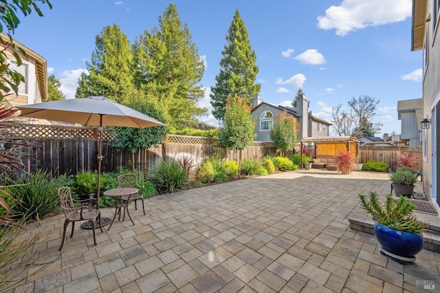 view of patio / terrace with a fenced backyard