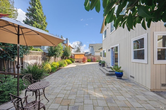 view of patio / terrace featuring a fenced backyard