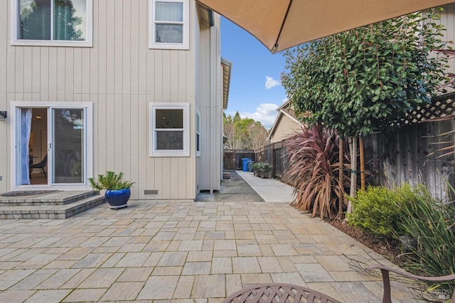 view of patio / terrace featuring a fenced backyard