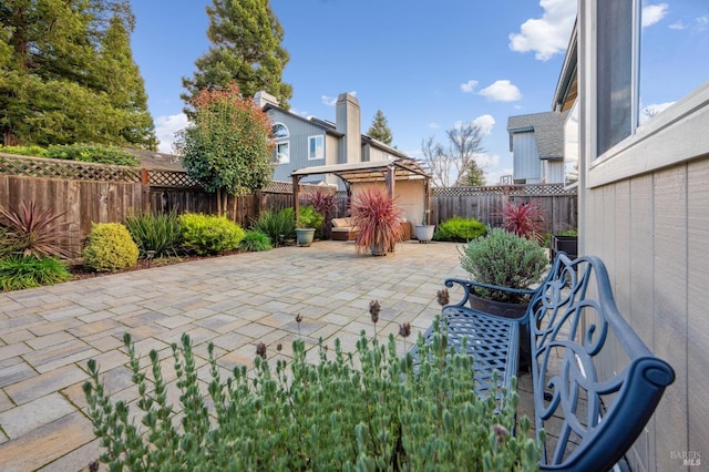 view of patio featuring a fenced backyard