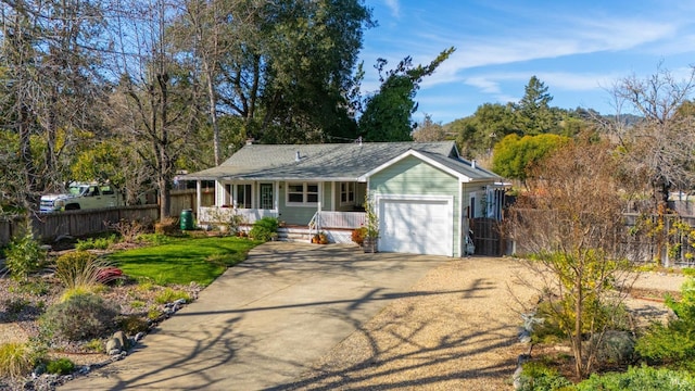 ranch-style home with a garage