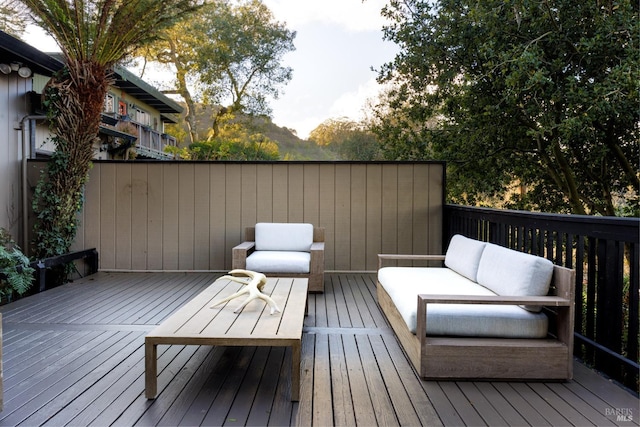 deck with an outdoor living space