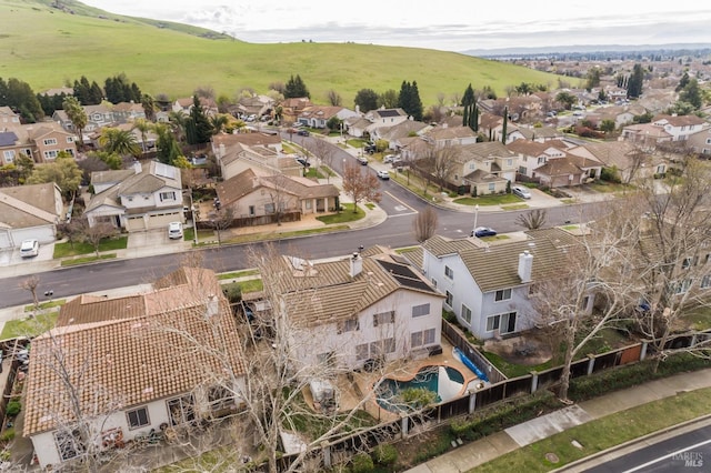 bird's eye view with a residential view