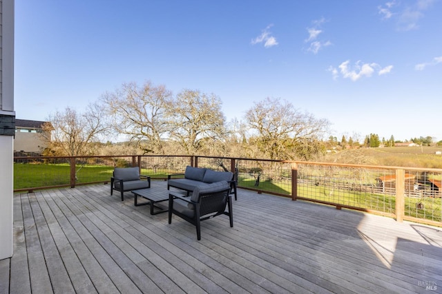 deck with an outdoor living space