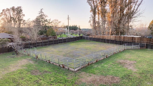 view of yard featuring an enclosed area