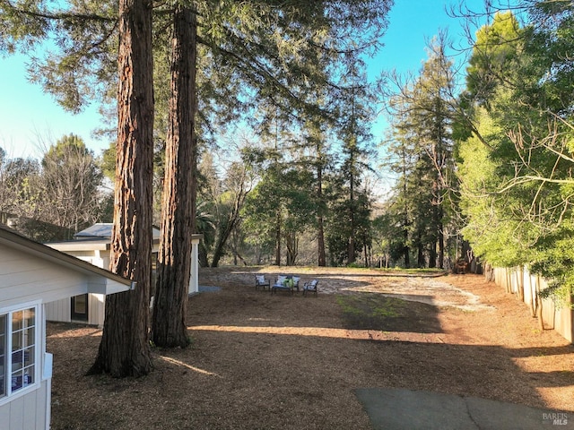 view of yard with fence