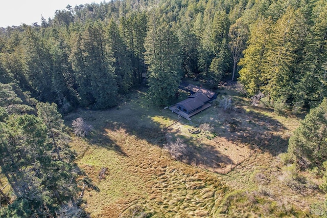 drone / aerial view with a forest view