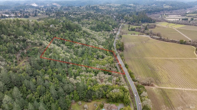 aerial view with a rural view