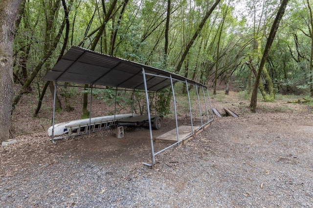 exterior space featuring a carport