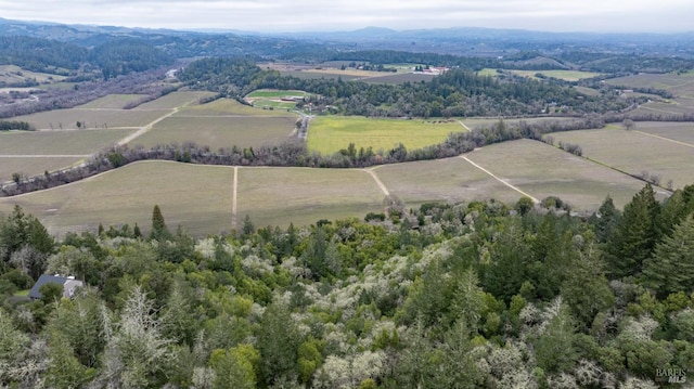 birds eye view of property with a rural view