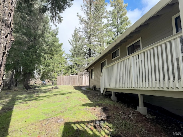 view of yard with fence