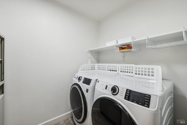 laundry area featuring washer and dryer