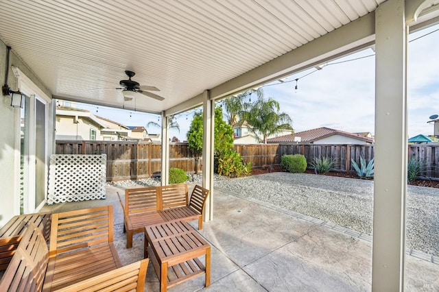 view of patio / terrace with ceiling fan