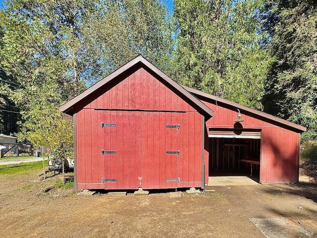 view of shed