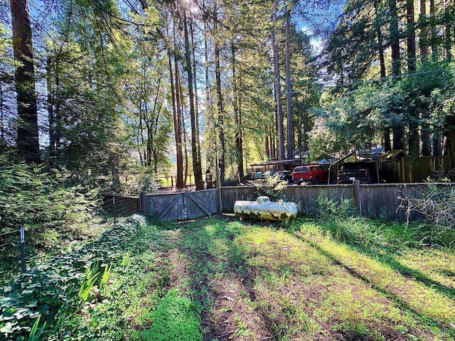 view of yard featuring fence