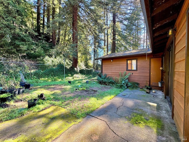 view of yard with a patio area