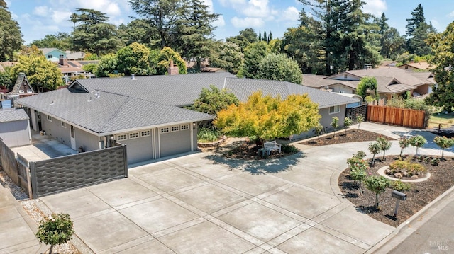 bird's eye view with a residential view