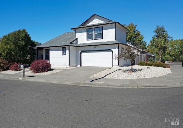 front of property featuring a garage