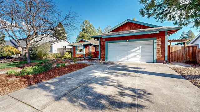 view of front facade featuring a garage