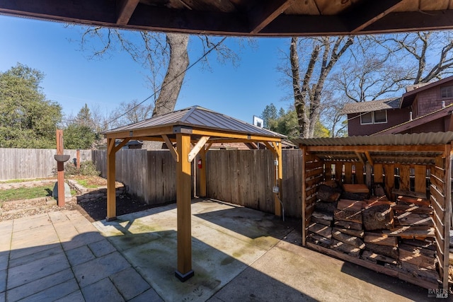 view of patio with a gazebo