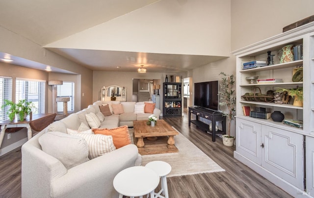 1061 Steele Canyon Rd, Napa, CA 94558 - living area featuring high vaulted ceiling and dark wood finished floors