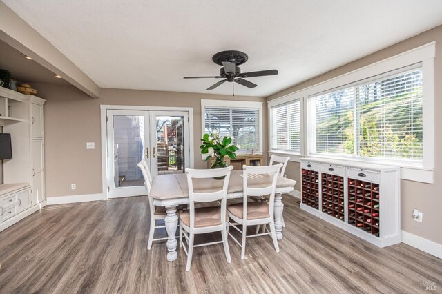 1061 Steele Canyon Rd, Napa, CA 94558 - dining area featuring baseboards, wood finished floors, and french doors