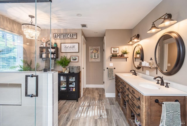 1061 Steele Canyon Rd, Napa, CA 94558 - full bath with double vanity, a sink, baseboards, and wood finished floors