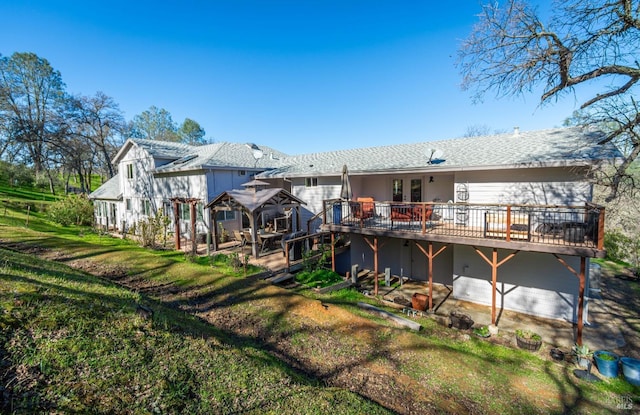 1061 Steele Canyon Rd, Napa, CA 94558 - rear view of house featuring a yard and a wooden deck