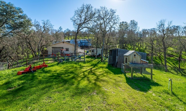 1061 Steele Canyon Rd, Napa, CA 94558 - view of yard featuring an outdoor structure, fence, and exterior structure