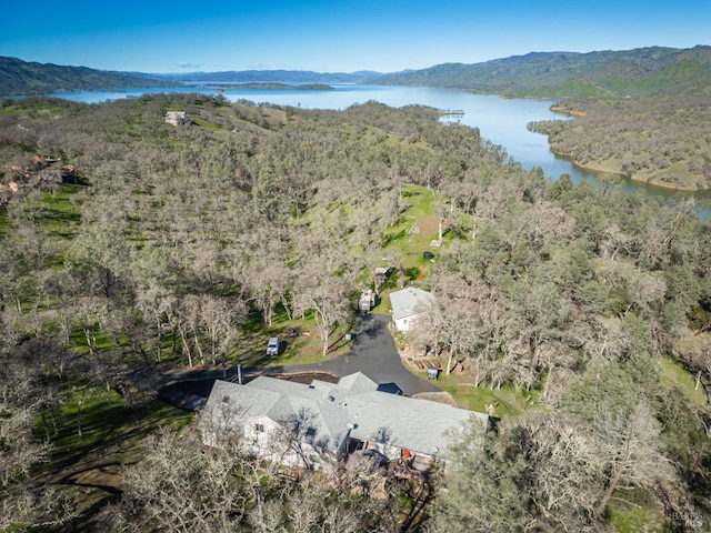 1061 Steele Canyon Rd, Napa, CA 94558 - drone / aerial view featuring a wooded view and a water and mountain view
