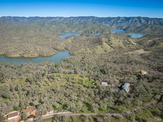 1061 Steele Canyon Rd, Napa, CA 94558 - bird's eye view featuring a water and mountain view and a wooded view