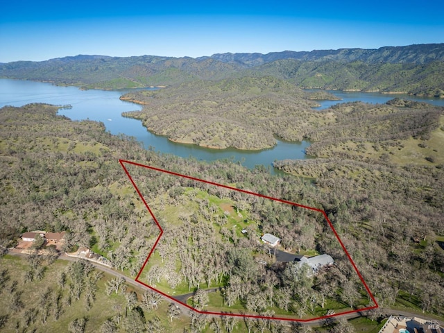 1061 Steele Canyon Rd, Napa, CA 94558 - drone / aerial view with a forest view and a water and mountain view