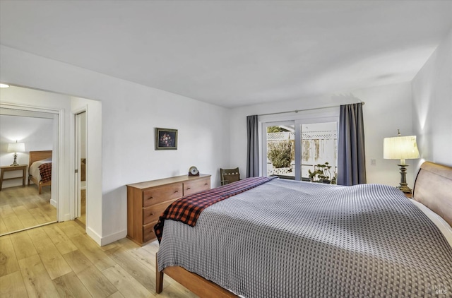 bedroom featuring light wood-type flooring