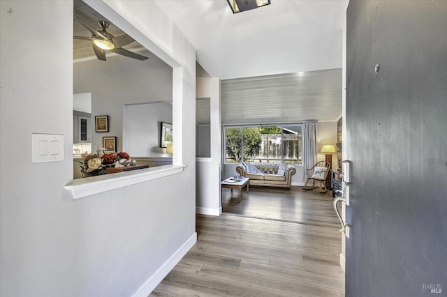 hall featuring hardwood / wood-style flooring