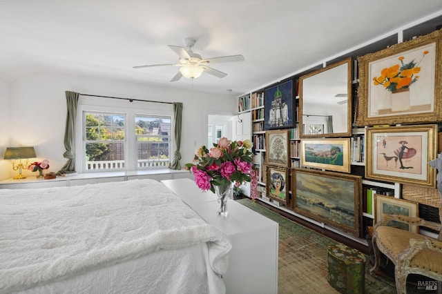 bedroom featuring ceiling fan