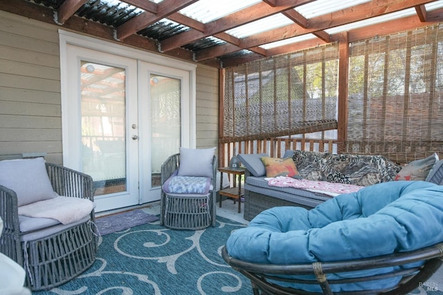 sunroom / solarium with french doors