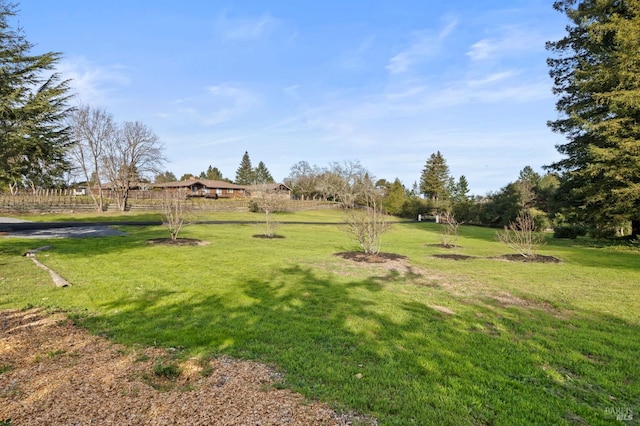 view of yard with a rural view