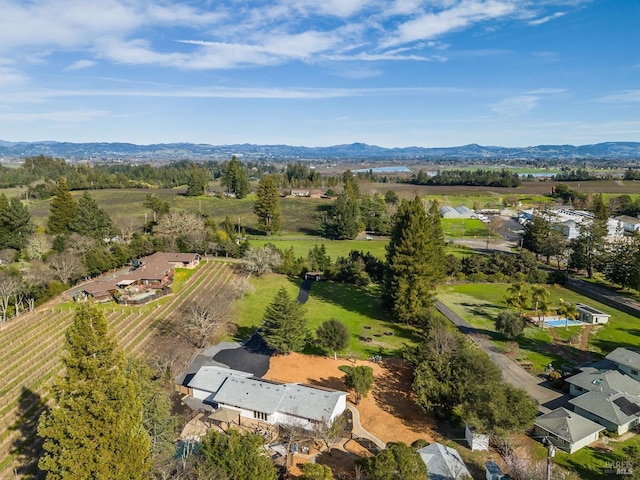 aerial view featuring a mountain view