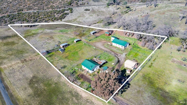 bird's eye view with a rural view